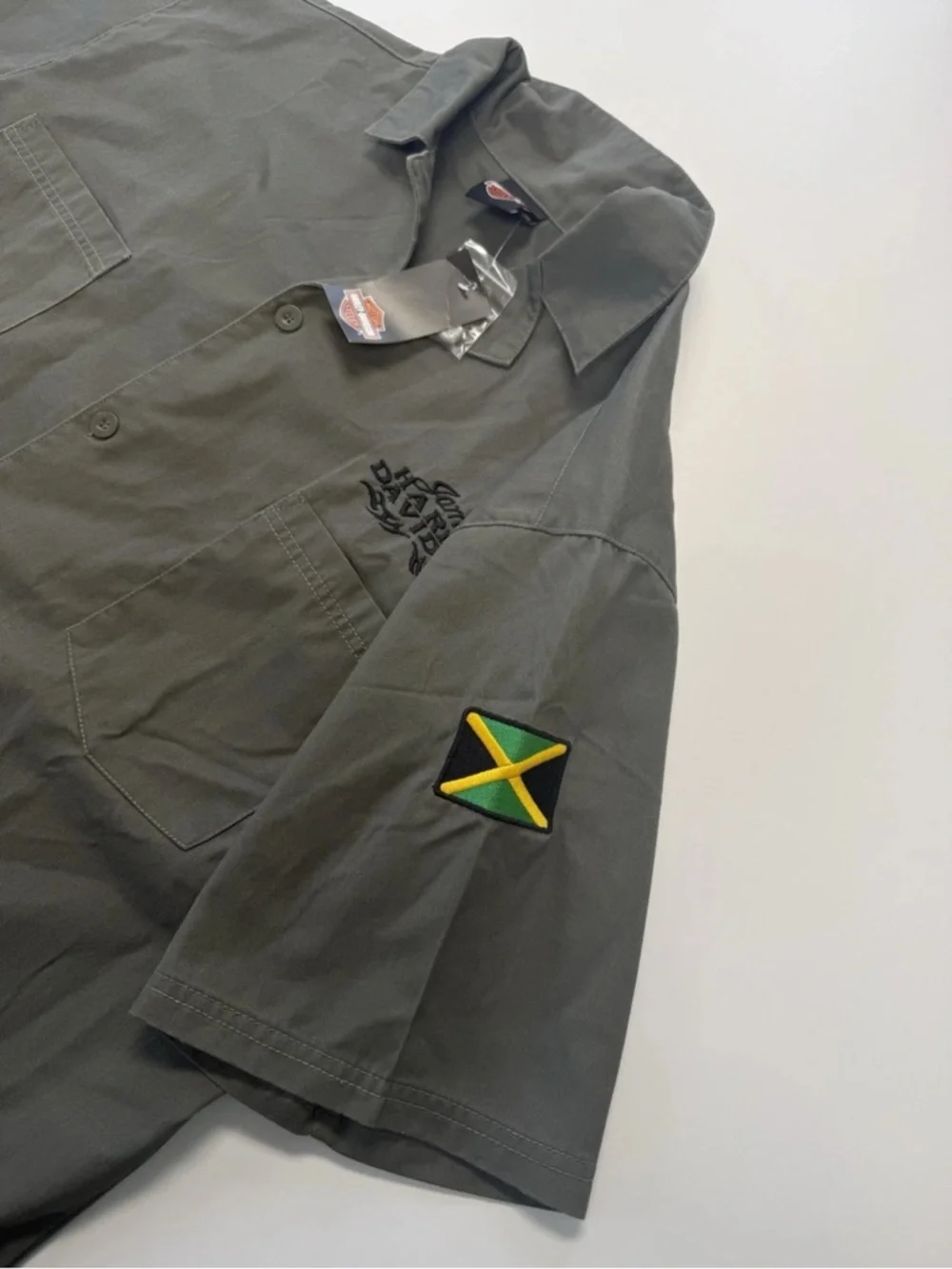 NWT Harley Davidson Embroidered Jamaica Button Up Shirt Sleeve Shirt Mens XL